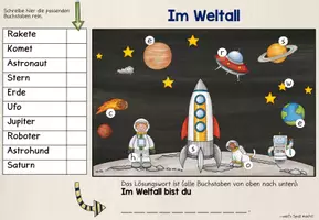 Vorschau - Arbeitsblätter - Lese-Suchbild Lesespur Weltall - Seite 3