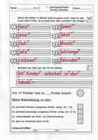 Vorschau - Klassenarbeiten - Leistungsnachweis Lautgetreue Wörter - Deckblatt