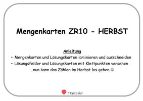 Vorschau - Arbeitsblätter - Differenzierte Mengenkarten ZR10 - HERBST/OBST - TEACCH Klettaufgabe - Klettmappe - Seite 3