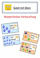 Vorschau - Fördermaterial/Inklusion - Kunst mit Klaro - Wasserfarbenvorbereitung wenig Wasser, viel Farbe - Deckblatt