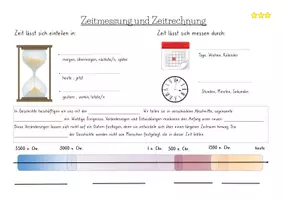 Vorschau - Arbeitsblätter - Zeitmessung/ Zeitrechnung - Einstieg in die Geschichte - Seite 1