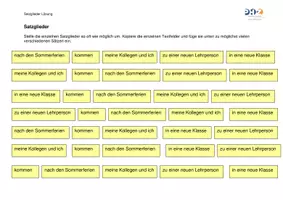 Vorschau - Arbeitsblätter - Satzglieder umstellen - Deckblatt