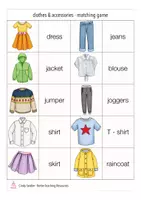Vorschau - Stationenlernen - clothes matching cards Englisch - Seite 1