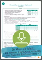 Vorschau - Arbeitsblätter - Gratis-Download: „Die Warm-up-Fabrik: Ein eigenes Rhythmical erstellen.“ - Deckblatt