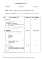 Vorschau - Stundenentwürfe - Komplette Ethik/NuT Stunde: Sinneswahrnehmung - Deckblatt