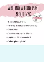 Vorschau - Stundenentwürfe - Blog Post about New York City + Einheit/Stundenverlauf - Deckblatt