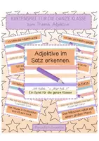 Vorschau - Spiele - KARTENSPIEL für die ganze Klasse - Adjektive im Satz erkennen - Deckblatt