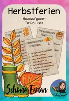 Vorschau - Aufgabenkarten - Ferienhausaufgabe Herbstferien - Deckblatt