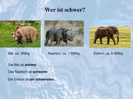 Vorschau - Präsentationen/Tafelbilder - Adjektive steigern üben am Beispiel Tierrekorde - Seite 1