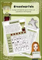 Vorschau - Arbeitsblätter - Halloween - Gruselmonster würfeln + benennen! // Vertretung - Deckblatt