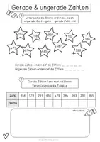 Vorschau - Arbeitsblätter - Gerade & ungerade Zahlen im Zahlenraum 1000 - Seite 1