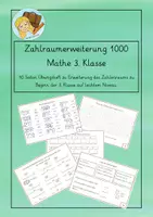 Vorschau - Unterrichtsreihen - Übungsheft zur Erweiterung des Zahlenraums 1000 leicht - Deckblatt