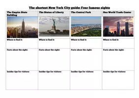 Vorschau - Stundenentwürfe - Sights of New York City - NYC tourist guide Gruppenpuzzle - Deckblatt