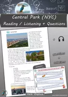 Vorschau - Arbeitsblätter - New York City Sights: Central Park (Reading/Listening/Questions) - Deckblatt