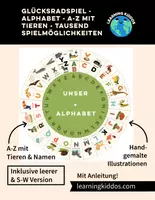 Vorschau - Spiele - Glücksrad - Alphabet lernen - A-Z mit Tieren - Deckblatt