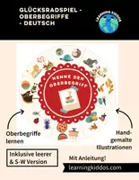 Vorschau - Mal- und Bastelvorlagen - Glücksrad - Oberbegriffe - Deutschunterricht - Deckblatt