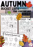 Vorschau - Arbeitsblätter - Autumn - Sketchnote Bucket List / Find Someone Who / Bingo - Deckblatt
