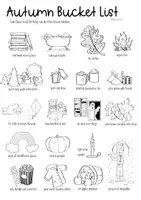 Vorschau - Arbeitsblätter - Autumn - Sketchnote Bucket List / Find Someone Who / Bingo - Seite 1