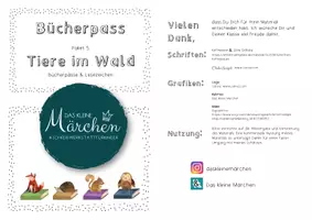 Vorschau - Arbeitsblätter - Bücherpass Paket 5 - Tiere im Wald Bücherpass und Lesezeichen - Seite 1