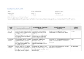 Vorschau - Stundenentwürfe - Verlaufsplanung und Arbeitsblatt zum simple past - Seite 1