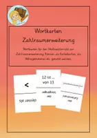 Vorschau - Anderer Materialtyp - Wortkarten / Karteikarten Zahlraumerweiterung Mathe - Deckblatt