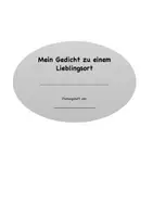 Vorschau - Stundenentwürfe - Gedichte zu Lieblingsorten der SchülerInnen - Deckblatt