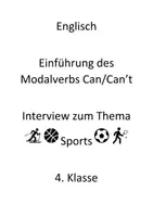 Vorschau - Stundenentwürfe - Unterrichtsstunde Englisch: Modalverb Can/Can't - Deckblatt