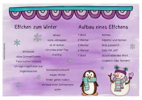 Vorschau - Arbeitsblätter - Elfchen zum Winter - Seite 1