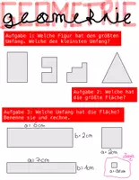 Vorschau - Arbeitsblätter - Geometrie - Zeichnen, Umfang, Flächen - Rechteck / Quadrat - Seite 2
