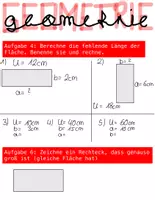 Vorschau - Arbeitsblätter - Geometrie - Zeichnen, Umfang, Flächen - Rechteck / Quadrat - Seite 3