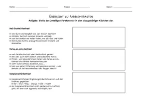 Vorschau - Arbeitsblätter - Merkblatt & Übersicht: Farbkontraste - Seite 1