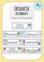 Vorschau - Poster - Ereignisse des Monats - Tafelkarten für die Grundschule - Deckblatt
