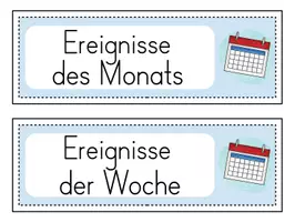 Vorschau - Poster - Ereignisse des Monats - Tafelkarten für die Grundschule - Seite 1