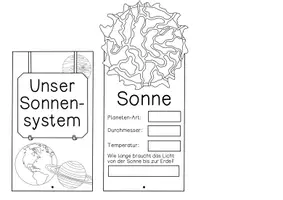 Vorschau - Arbeitsblätter - Steckbrief-Fächer Planeten & Sonnensystem - Bastelvorlage zu den Planeten - Seite 2