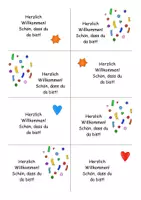 Vorschau - Bildkarten - Kostenlose Begrüßungskärtchen für die Eltern - Seite 1
