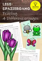Vorschau - Arbeitsblätter - Frühling Lesespaziergang (4 Diff.) - Deckblatt