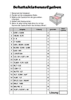 Vorschau - Arbeitsblätter - Schatzkistenaufgaben - Dezimalzahlen (Runden) - Deckblatt