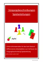 Vorschau - Arbeitsblätter - Arbeitsblätter Schreiben einer Spielanleitung - Deckblatt