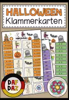 Vorschau - Unterrichtsreihen - Halloween DaF DaZ – Halloween-Wortschatz, Nomen, Artikel, Lesen, Wort-Bild-Zuordnung | Klammerkarten, Lernspiel, Fördermaterial, 3-fach differenziert 3., 4. Klasse, Grundschule - Deckblatt