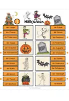 Vorschau - Unterrichtsreihen - Halloween DaF DaZ – Halloween-Wortschatz, Nomen, Artikel, Lesen, Wort-Bild-Zuordnung | Klammerkarten, Lernspiel, Fördermaterial, 3-fach differenziert 3., 4. Klasse, Grundschule - Seite 2