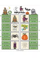 Vorschau - Unterrichtsreihen - Halloween DaF DaZ – Halloween-Wortschatz, Nomen, Artikel, Lesen, Wort-Bild-Zuordnung | Klammerkarten, Lernspiel, Fördermaterial, 3-fach differenziert 3., 4. Klasse, Grundschule - Seite 3