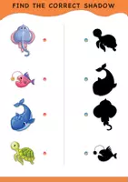 Vorschau - Arbeitsblätter - Worksheet: Find shadow / Schatten finden with animal cards / Tierkarten - Seite 1