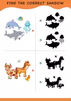 Vorschau - Arbeitsblätter - Worksheet: Find shadow / Schatten finden with animal cards / Tierkarten - Seite 3