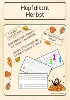 Vorschau - Arbeitsblätter - Hüpfdiktat zum Herbst - Deckblatt