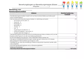 Vorschau - Arbeitsblätter - Bewertungsbögen für Bewerbungsmappen --> Bewerbungen! - Seite 1