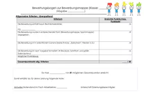 Vorschau - Arbeitsblätter - Bewertungsbögen für Bewerbungsmappen --> Bewerbungen! - Seite 3