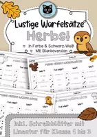 Vorschau - Arbeitsblätter - Lustige Herbst - Würfelsätze | Schreib- und Lesespaß garantiert! - Deckblatt