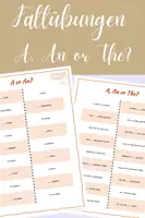 Vorschau - Arbeitsblätter - FALTÜBUNGEN: A, An or The? (2 Versionen: Partnerarbeit & eigenständiges Üben) - Deckblatt