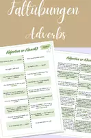 Vorschau - Arbeitsblätter - FALTÜBUNGEN: Adjective or Adverb? (2 Versionen: Partnerarbeit und eigenständiges Üben) - Deckblatt
