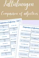 Vorschau - Arbeitsblätter - FALTÜBUNGEN: Comparison of adjectives (2 Versionen: Partnerarbeit und eigenständiges Üben) - Deckblatt